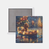 Aimant Voyage de fête de Noël de Cocker Spaniel (Recto/Verso)