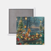 Aimant Voyage de fête de Noël du Basenji (Recto/Verso)
