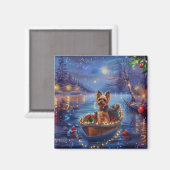 Aimant Voyage de fête de Noël du Biewer Terrier (Recto/Verso)