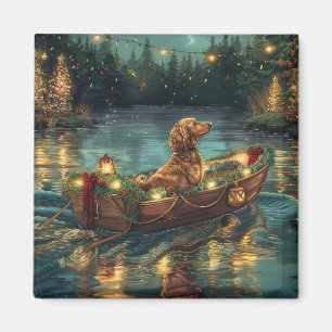 Aimant Voyage de fête de Noël du Lévrier Afghan
