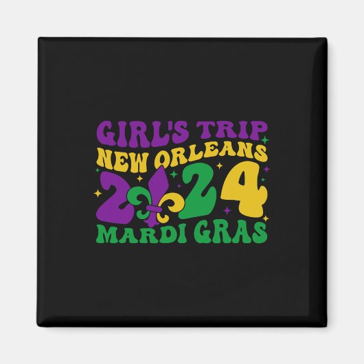 Aimant Voyage de fille New Orleans 2024 Mardi Gras Appare (Devant)