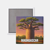 Aimant Voyage de l'arbre du baobab à Madagascar (Recto/Verso)