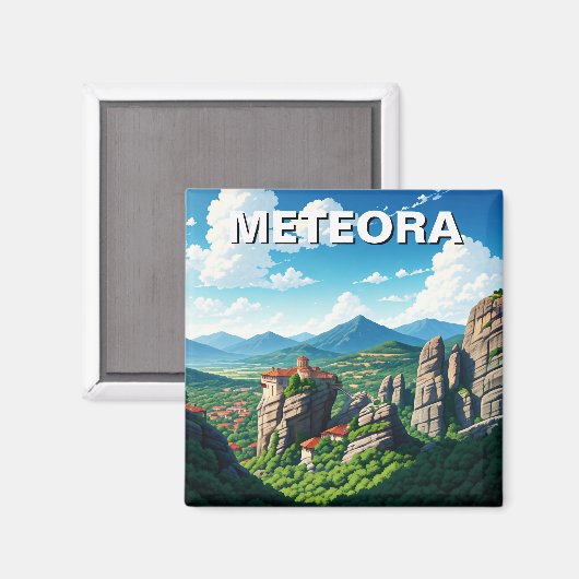 Aimant Voyage de Meteora Grèce (Recto/Verso)