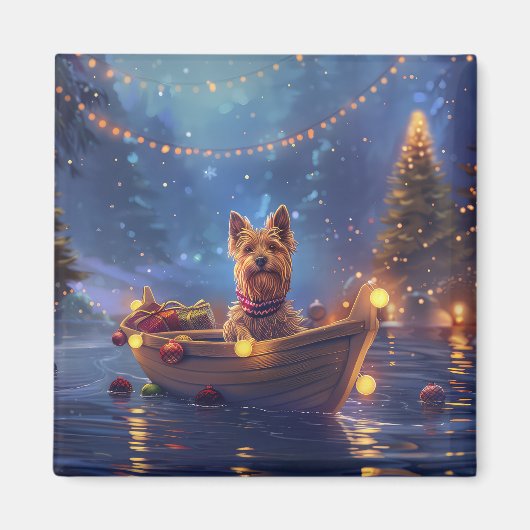 Aimant Voyage de Noël de Terrier australien (Devant)