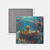 Aimant Voyage de Noël festif du Goldendoodle (Recto/Verso)