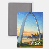 Aimant Voyage de St Louis Gateway Arch (Recto/Verso)