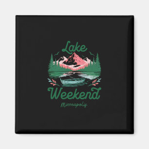Aimant Voyage de vacances de week-end au lac Minneapolis