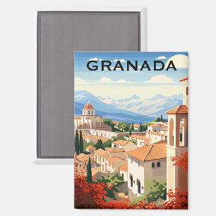 Aimant Voyage en Espagne Grenade Alhambra vintage