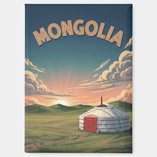 Aimant Voyage en yourte en Mongolie (Recto)