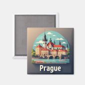 Aimant Voyage européen à Prague (Recto/Verso)