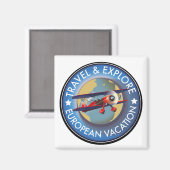 Aimant Voyage & Exploration Europe Vacances (Recto/Verso)