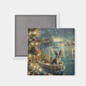 Aimant Voyage festif de Noël de Boston Terrier (Recto/Verso)