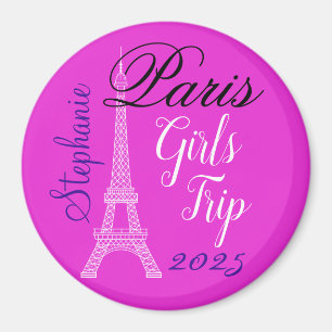 Aimant Voyage Filles Tour Eiffel Rose Chic Paris