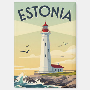 Aimant Voyage phare vintage Estonie