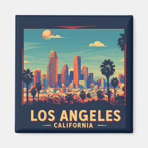 Aimant Voyage Rétro Los Angeles Californie