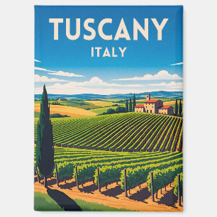 Aimant Voyage Rétro Vintage Toscane Italie Vignoble