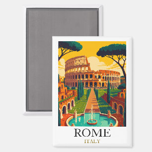 Aimant Voyage Rome Italie Colisée Vintage
