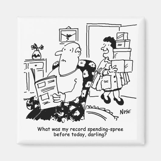 Aimant Voyage shopping. Enregistrez les dépenses. Dépasse (Devant)