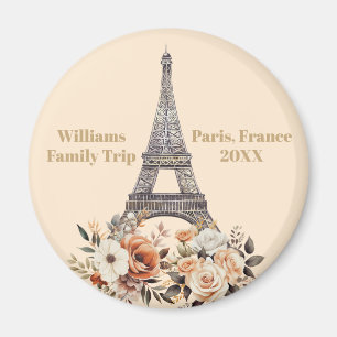 Aimant Voyage sur mesure à Paris Tour Eiffel Floral