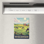 Aimant Voyage vintage au Wisconsin (In Situ (Lave-vaisselle))