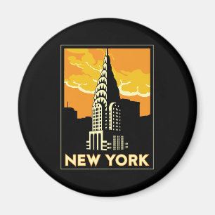 Aimant voyage vintage de New York Etats-Unis Etats-Unis