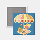 Aimant Voyage vintage en Italie (Recto/Verso)