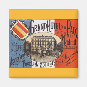 Aimant Voyage Vintage, Grand Hotel Paix, Madrid, Espagne