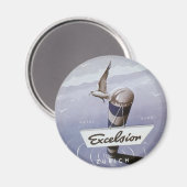 Aimant Voyage Vintage Hôtel Excelsior Zurich Suisse (Recto/Verso)