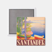 Aimant Voyage vintage Santander Espagne (Recto/Verso)