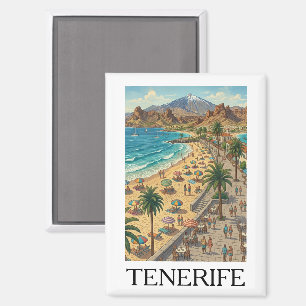 Aimant Voyage Vintage Tenerife Îles Canaries Espagne 