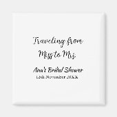 Aimant Voyager douche nuptiale ajouter nom date de manque (Devant)