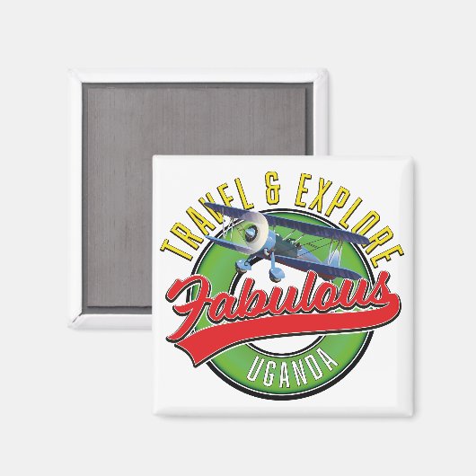Aimant Voyager Explorez Fabulous Uganda (Recto/Verso)