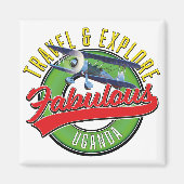 Aimant Voyager Explorez Fabulous Uganda (Devant)