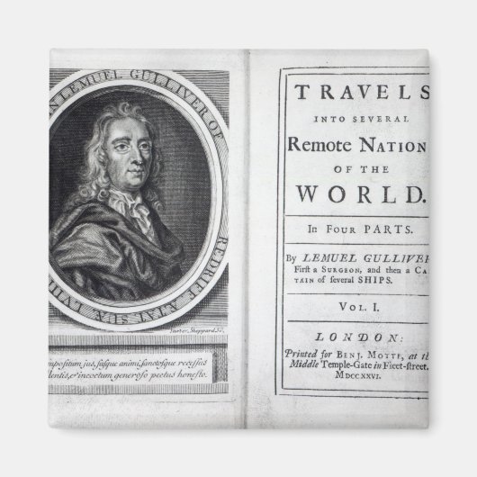 Aimant 'Voyages de Gulliver' par Jonathan Swift, 1726 (Devant)