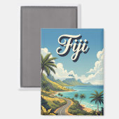Aimant Voyages vintages aux Fidji (Recto/Verso)
