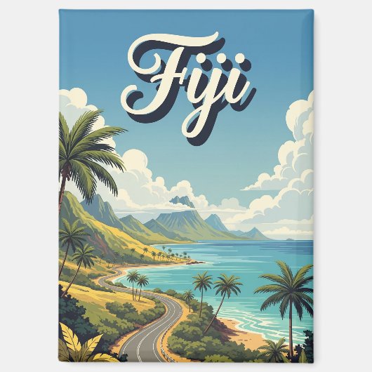 Aimant Voyages vintages aux Fidji (Recto)