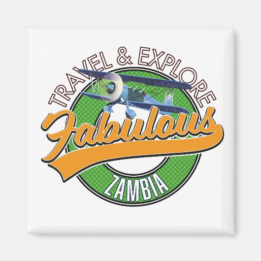 Aimant Voyagez et explorez la fabuleuse Zambie (Devant)