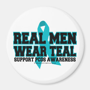 Aimant Vrais vêtements pour hommes Teal de PCOS