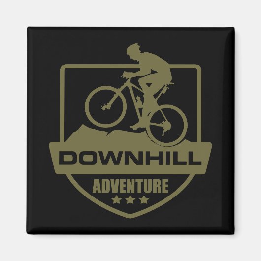 Aimant VTT Downhill en montagne (Devant)