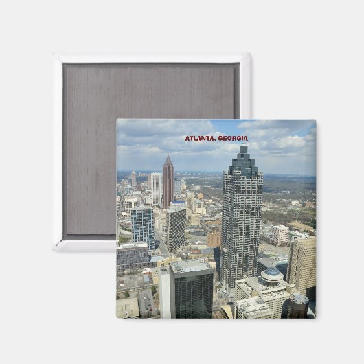 Aimant Vue aérienne d'Atlanta, Géorgie (Recto/Verso)
