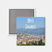 Aimant Vue aérienne de la ville de Nice en France (Recto/Verso)