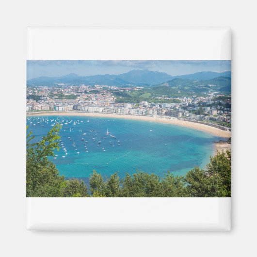 Aimant Vue aérienne de San Sebastian, Donostia (Devant)