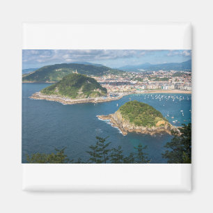 Aimant Vue aérienne de San Sebastian et Père Noël Clara
