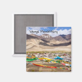 Aimant Vue aérienne du monastère de Samye - Tibet, Asie (Recto/Verso)