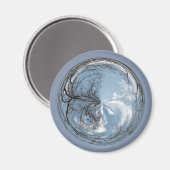 Aimant vue bulle sur le ciel avec chêne (Recto/Verso)