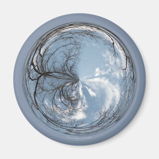 Aimant vue bulle sur le ciel avec chêne (Devant)