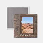 Aimant Vue cabine sur la Vallée du Feu (Recto/Verso)