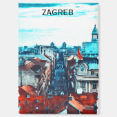 Aimant Vue Cityscape de Zagreb Croatie (Recto)