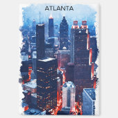 Aimant Vue couleur Atlanta Georgia Skyline City (Recto)