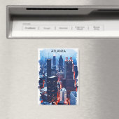 Aimant Vue couleur Atlanta Georgia Skyline City (In Situ (Lave-vaisselle))